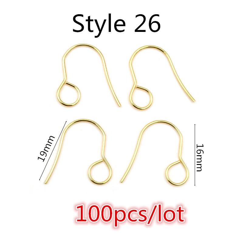  20x17mm Multi Styles Stainless steel DIY Earring Findings Clasps Hooks Jewelry Making Accessories Earwire