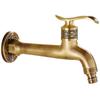 Antique-Style Wall-Mounted Copper Mop Sink Faucet with Quick-Open Single Cold Water Outlet Spout & Angle Valve