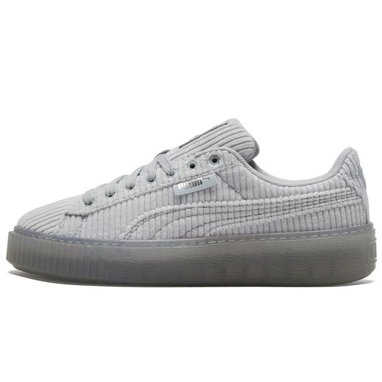 (WMNS) PUMA Basket Platform Strap Grey Women s 384232-02 EU 37