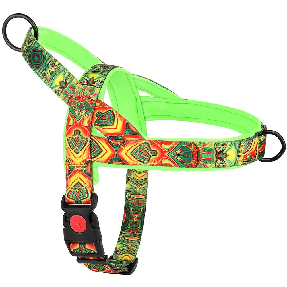 No Pull Nylon Dog Harness Fashion Printed Safety Dog Harnesses Vest With Handle For Medium Large Dogs Pitbull Labrador Bulldog