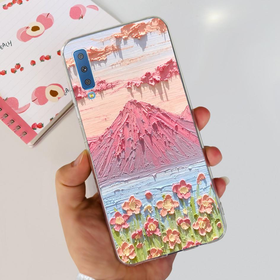 Silicone Cover For Samsung Galaxy A7 2018 Case A750 A750F Case Clear TPU Fashion Phone Case For Samsung A 7 2018 SM-A750F Fundas