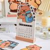 Creative 2025 Desk Calendar Cartoon Practical Calendar Stationery Capybara Calendar  Making Plans