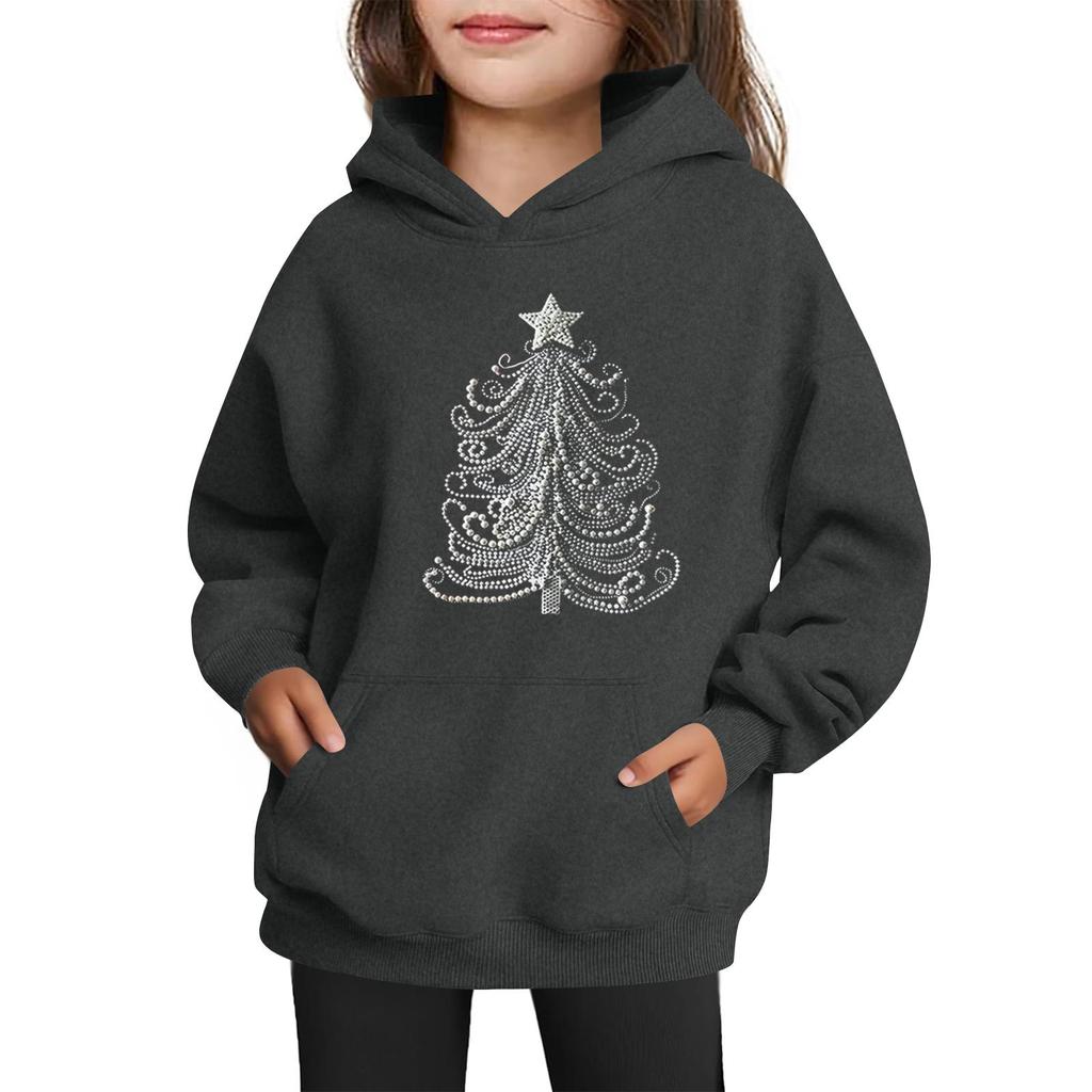 Sweatshirts For Teen Girls Hoodies Long Sleeve Drawstring Pullover Cute Printed Oversized Hoodie Christmas