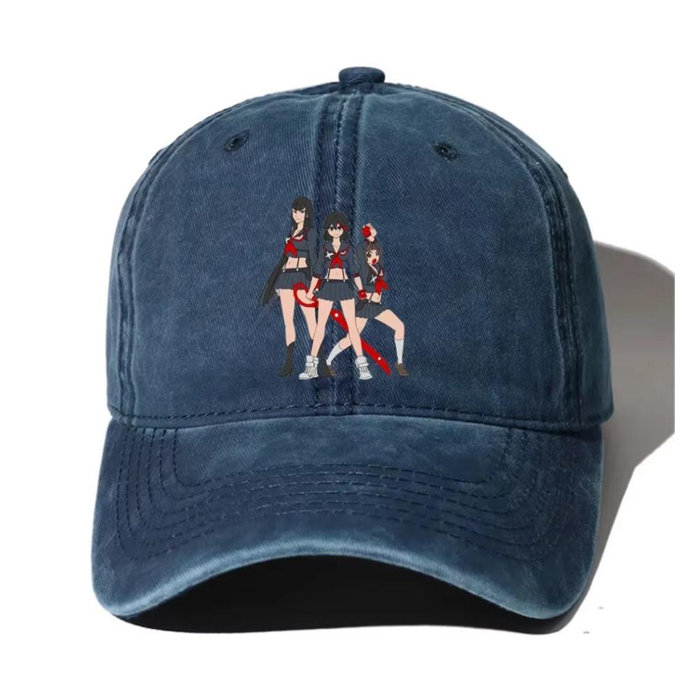 

Teenagers Denim Baseball Cap Men Women Cowboy Bone Summer Autumn Hip Hop Cap for anime KILL la KILL Cartoon Hats Adjustable бежевый