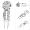 Zinc Alloy Golf Divot Repair Tool Magnet with Marker Line for Training Practicing(silver)