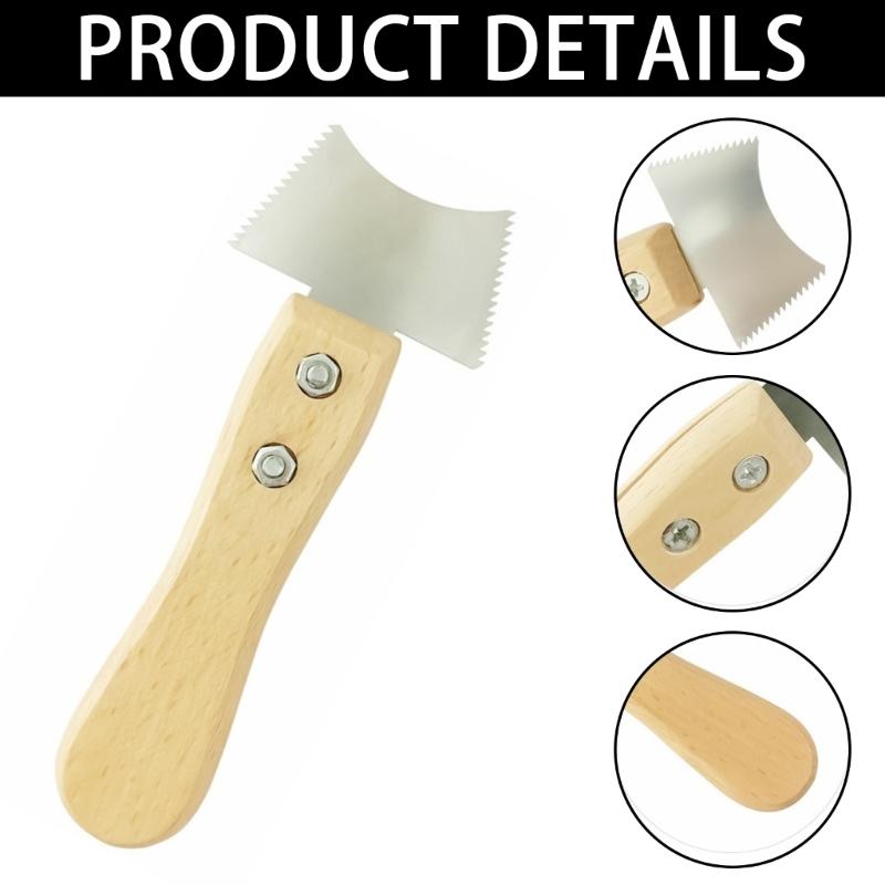 Guitar Slot Saw Cutter Fret Cleaning Cutter with Wood Handle Guitar Nut Hole Cutter with Ruler Edge for Music Instrument