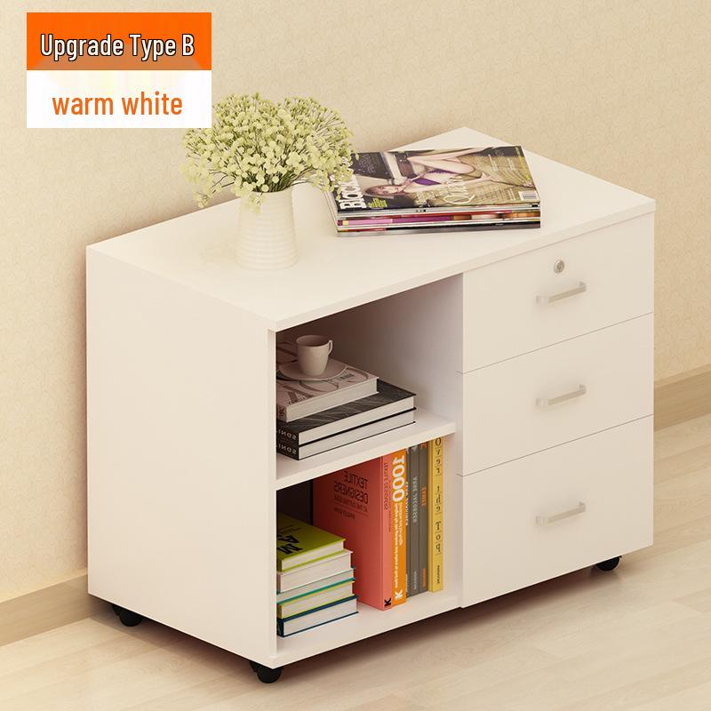 Mobile Lockable Filing Cabinet with Three Drawers - Floor-standing Storage for Office or Bedside