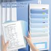 Folding Wall Mount Document Organiser 6 Pocket File Storage Bag Expandable File Organiser for Office School Classroom