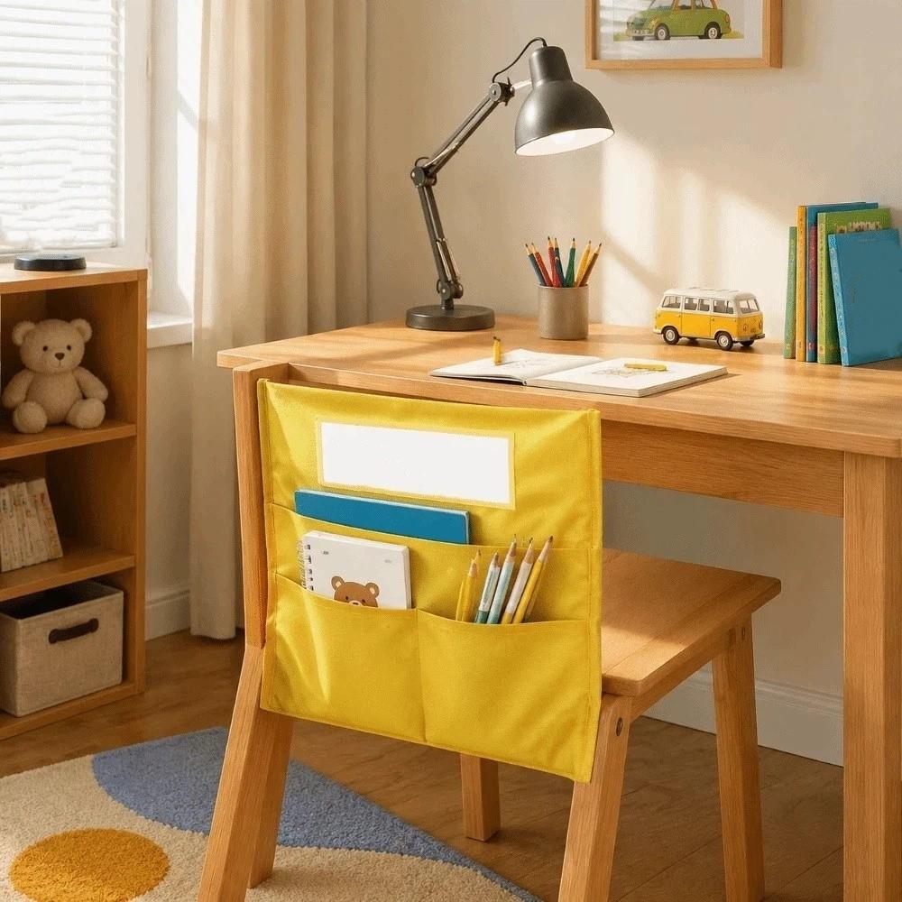 With Name Tag Chair Back Pocket Multi-Functional Classroom Organizer Bedside Table