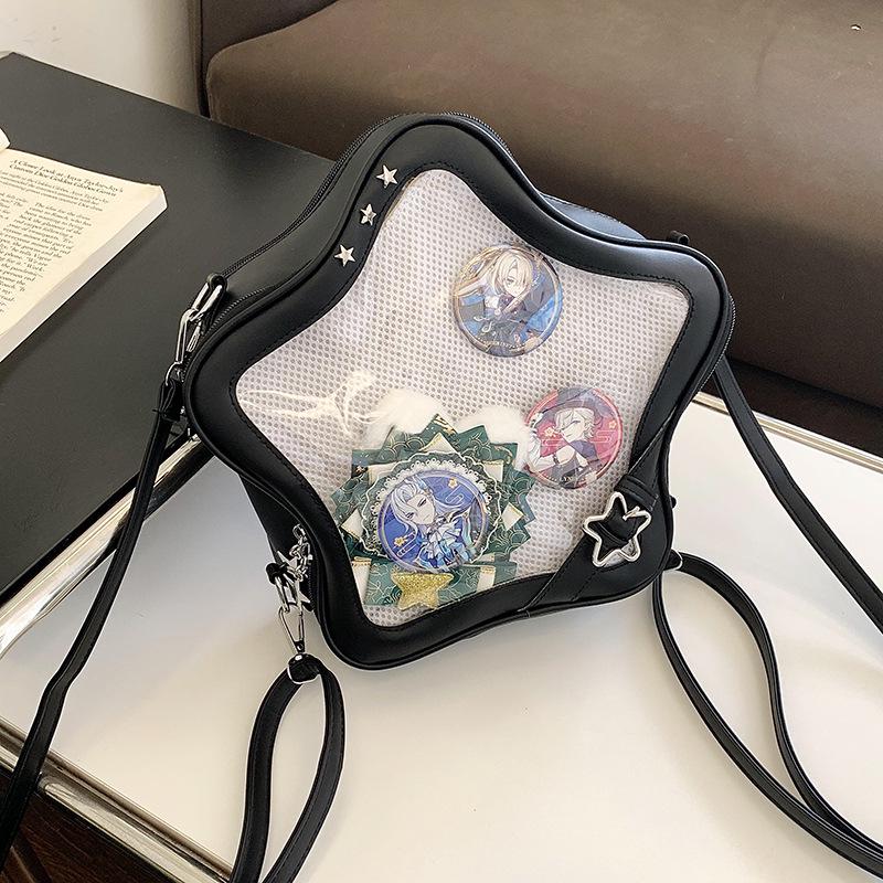 Transparent Star Ita Bag - Large Capacity Korean Style Backpack for Women and Students