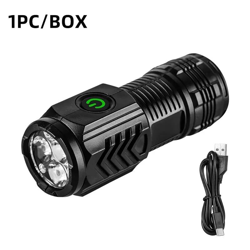 New Ultra Powerful Flashlight 3 Core LED Mini EDC Tactical Torch USB Rechargeable Outdoor Camping Fishing LED Hat Clip Lamp