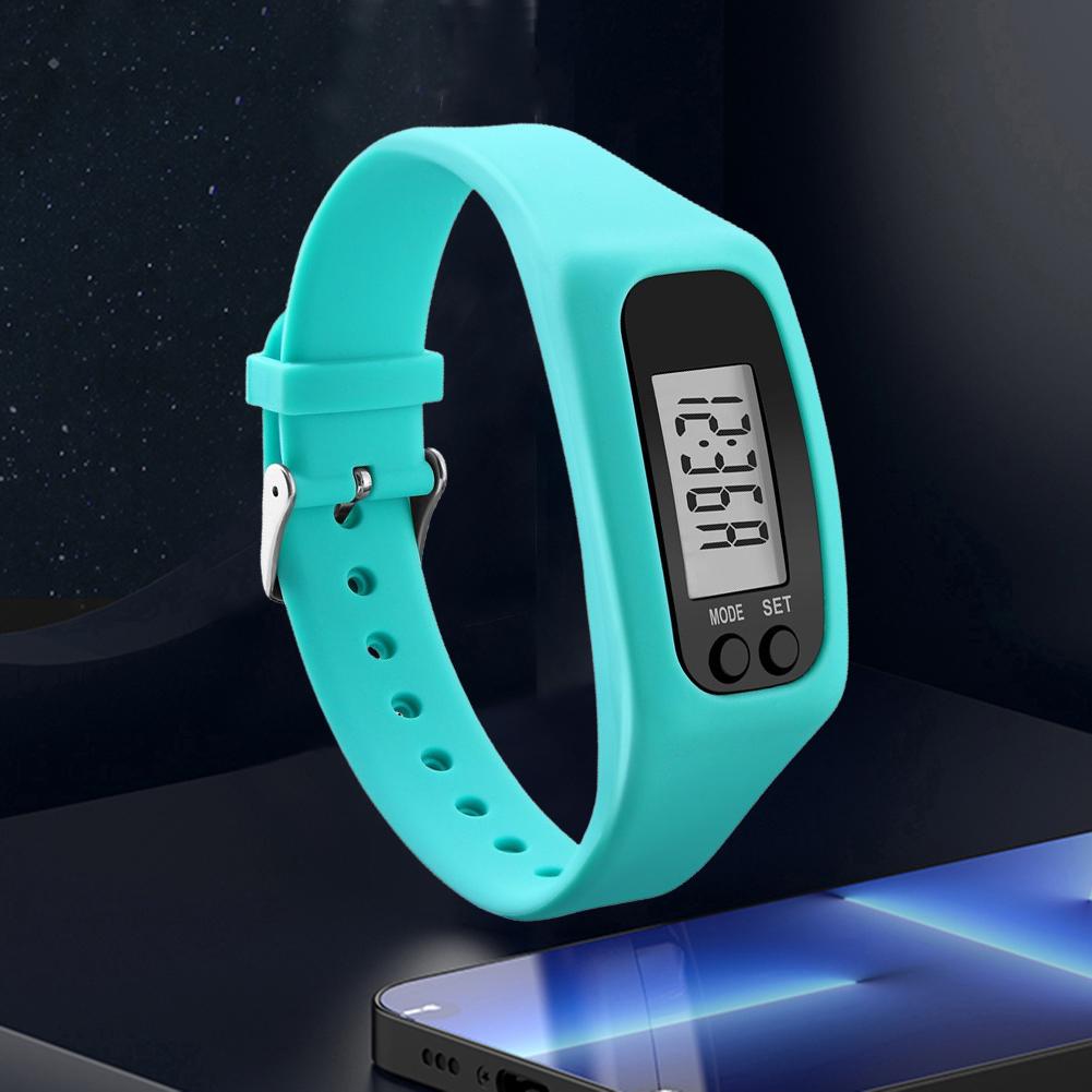 LED Pedometer Bracelet Wrist Calorie Counter Multi-Function Walking Running Pedometer Silicone Step Tracker for Outdoor Sports