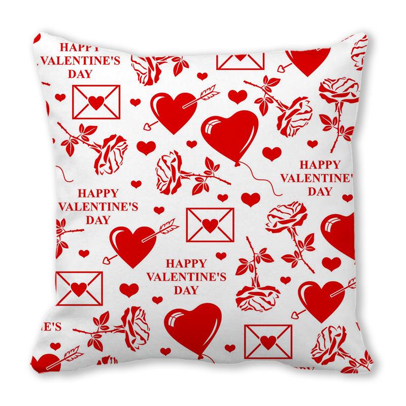 Home Decor Valentine Love Phrases Cushion Cover Decor Pattern Cushion Cover Suitable for Sofa Bedroom Car Pillow Cover