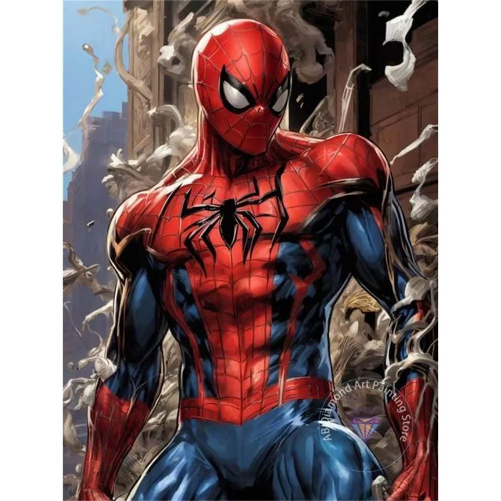 Spider-Man High-burning Realistic Style 5D Diamond Painting Full of Diamonds DIY Hand-applied Diamond Painting Hero Theme Decorative Painting Kit