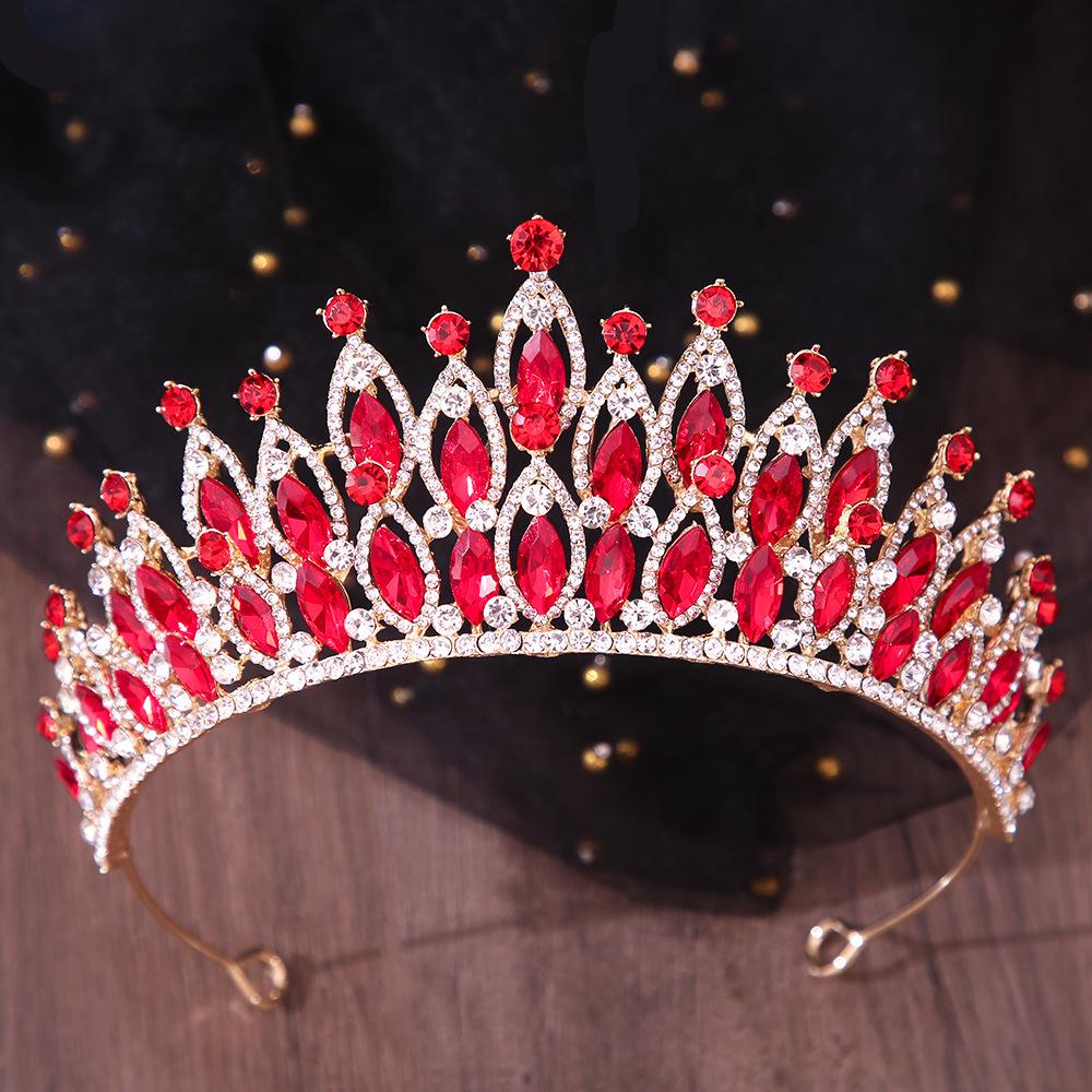 DIEZI Elegant Fashion Luxury Opal Crystal Tiara For Women Girls Wedding Party Baroque Bridal Bride Crown Hair Dress Accessories
