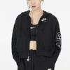 Nike Casual Sports Cropped Knit Hooded Jacket Women Outerwear Black DM6064-010