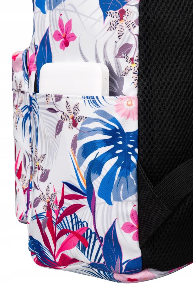 Fashionable Floral School Backpack with Open Side Pockets - Peterson