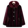 Grandma Winter Faux Mink Velvet Coat - New Style Fur Collar Jacket for Middle-Aged & Elderly Women, High-End Mom's Warm Clothing