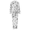 DIY Hand Painted Colorable-Parent-child Outfit - Christmas Print Round Neck Parent-child Long Sleeve Long Pants Home Clothes Suit Spring