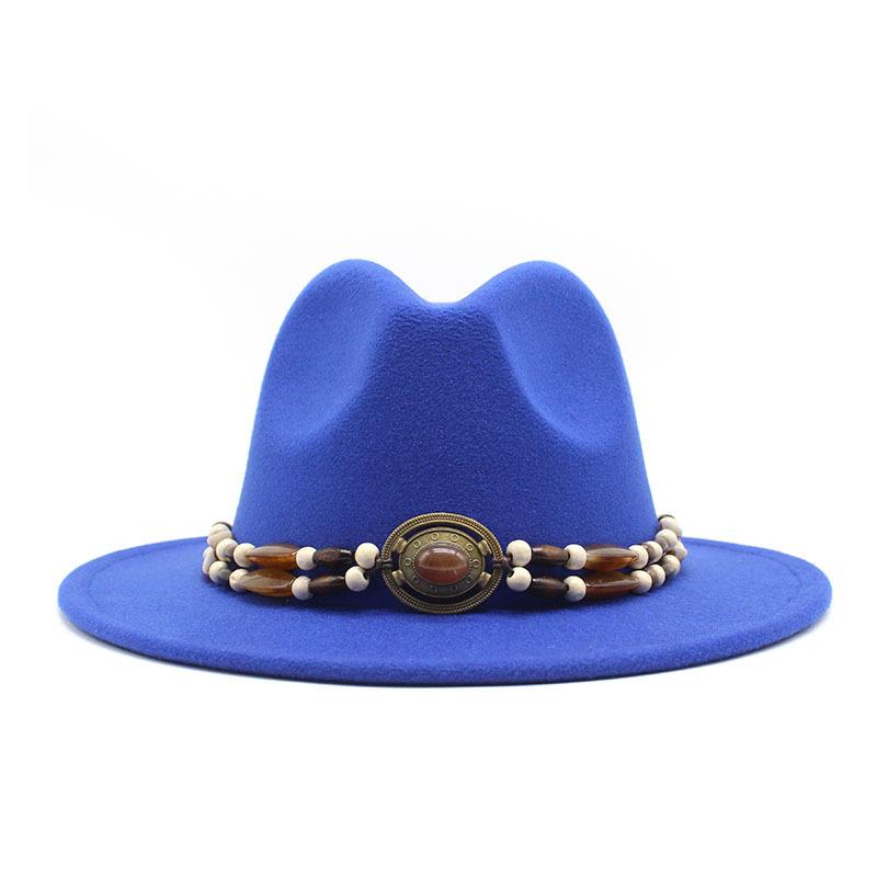 Big Eaves Wool Jazz Top Hat Women'S Casual Big Edge Felt Hat Men'S Jazz Hat 9.5Cm