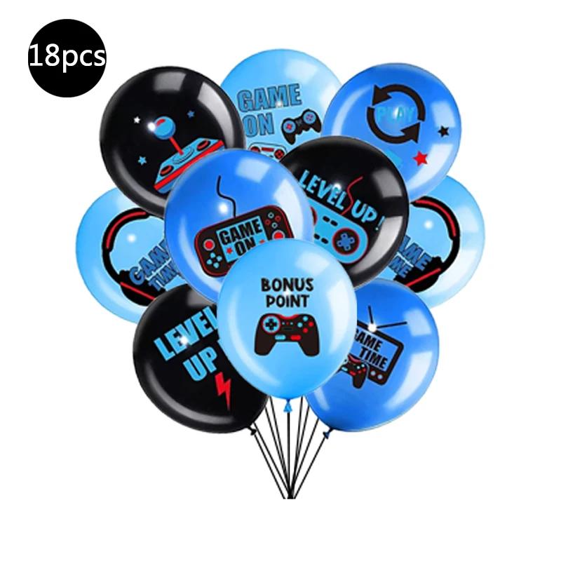 Video Game Party Supplies Set Baby Boy Birthday Party Decoration Happy Birthday Gaming Backdrop Game Table Covers Gamer Balloons