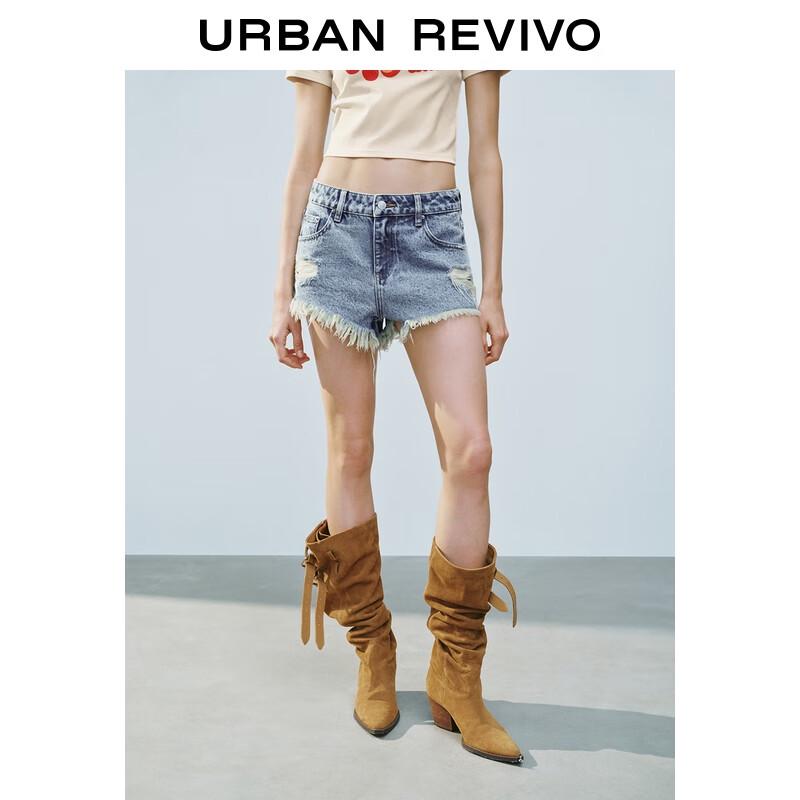 UR 2025 Women s Casual Frayed Distressed Denim Shorts 26