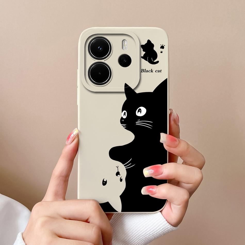 For Redmi Note 14 4G Europe Case Cute Cartoon Full Protection Funda For Redmi Note14 Liquid Silicone Shockproof Back Covers Capa