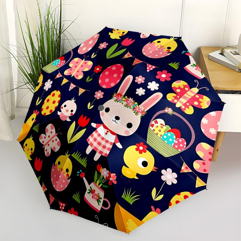 

1pc Easter Eggs, Bunny Umbrella Portable Home Essential Umbrella Folding Umbrella Durable Iron Frame yy251128004