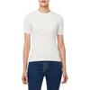 Calvin Klein Solid Color Round Neck Slim Fit Short Sleeve Knit Top Women Tops Ivory 47B361GYAS