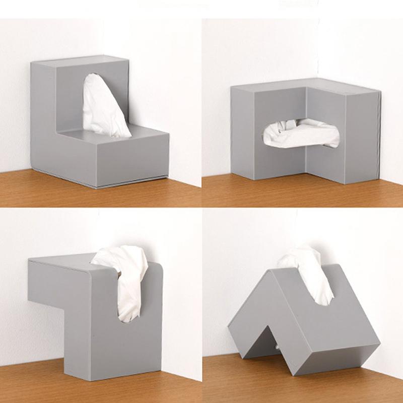 Nordic Right Angle Desktop Napkin Paper Storage Case Tissue Box Holder Organizer
