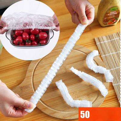 100 pezzi Copertura Monouso per Conservazione Alimenti Plastica Elastica Coperture per Alimenti per Ciotole Tazze Piatto Coperchio Conservazione Freschezza