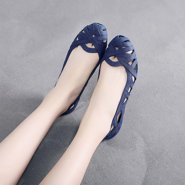 Trendy fashion hollow women's breathable sandals summer home shallow mouth pointed sandals casual beach flat sandals