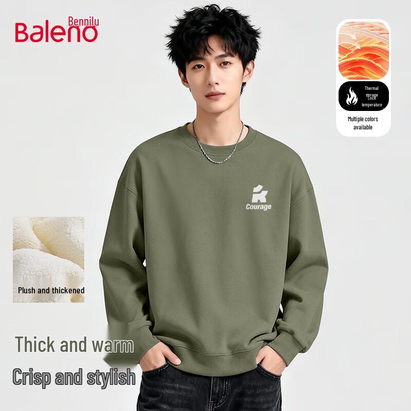 

Baleno Men s Fleece Lined Round Neck Sweatshirt L