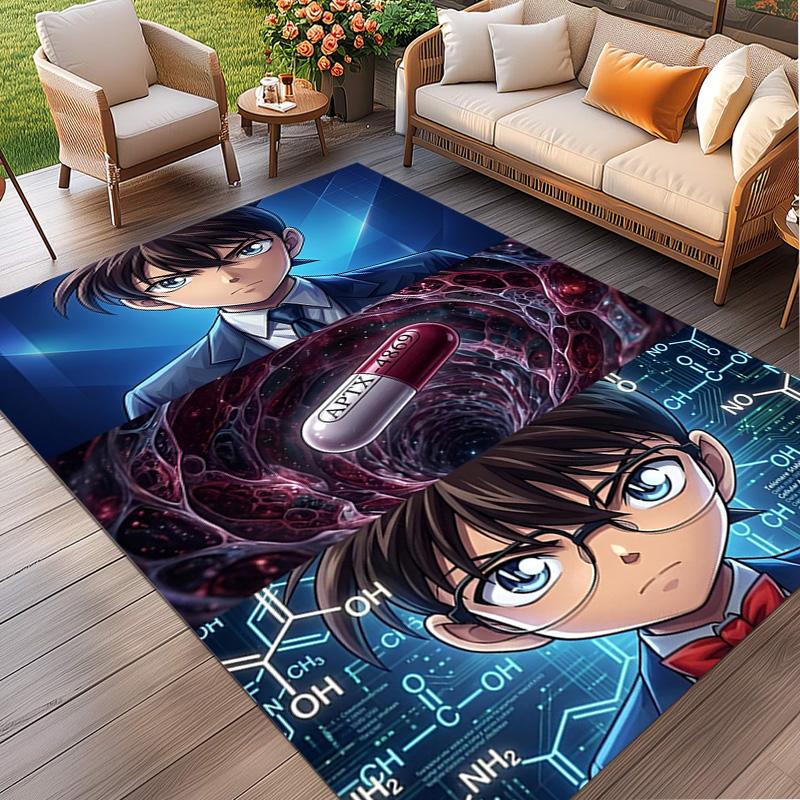 Detective Conan Print Rug, Washable Floor Carpet, For Entryway Dorm Laundry Room Office Study, Home Decor Birthday Christmas Gift