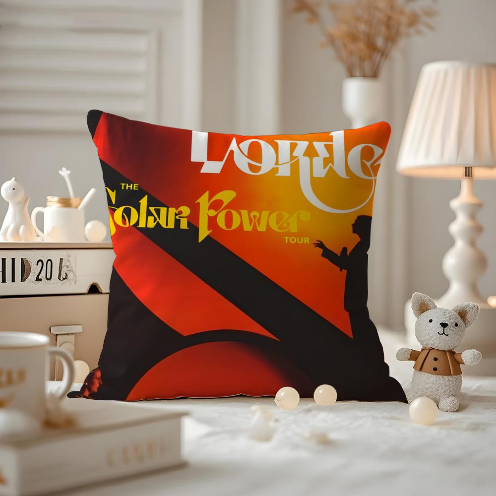 Lorde-Solar Power Cushion Cover Anti-dustmite Pillowcase Invisible Zipper Silky Short Plush Sofa Cushion Cover