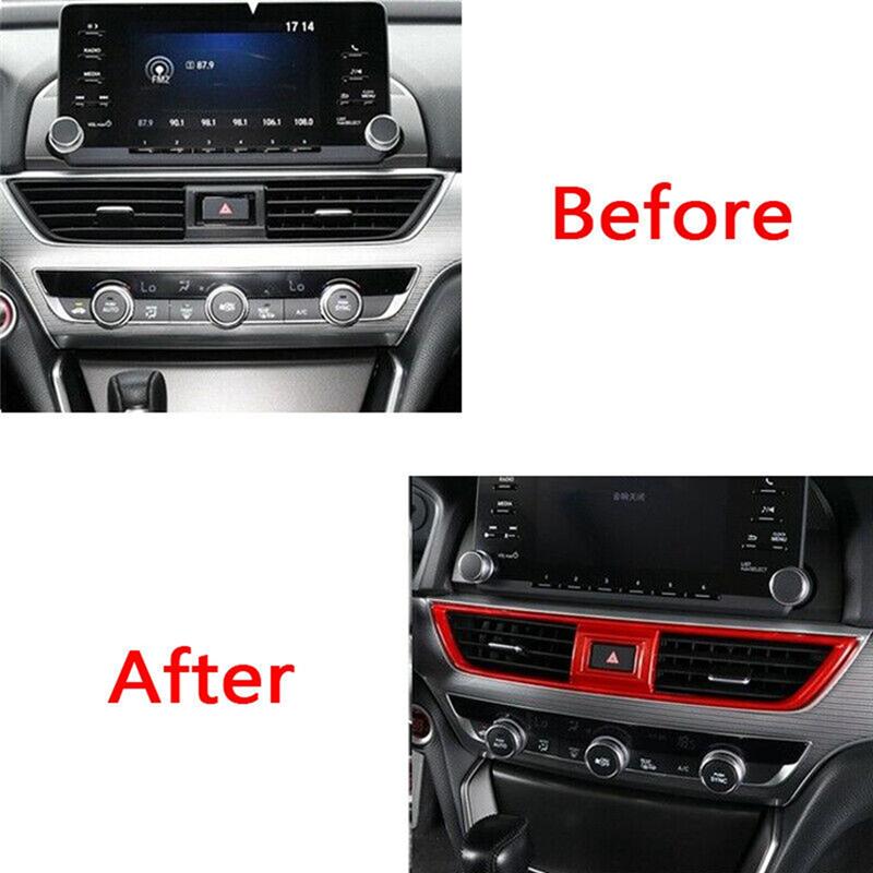 A03E-Red Interior Dashboard Air Vent Outlet Decor Trim For Honda Accord 2018-