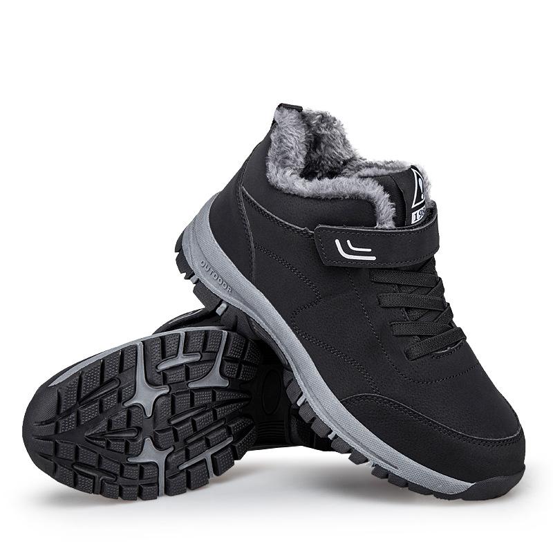 Large Size Winter Cotton Shoes Snow Boots Short Boots Medium Thickened Velvet Warm Walking Shoes