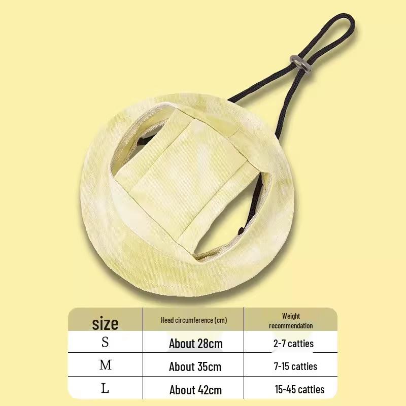 Adjustable Cat & Dog Summer Sun Visor with Ear Holes - Pet Hat for Walking & Photos