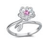 925 Sterling Silver Ring Adjustable Open Flowers Couple Engagement Rings For Women Wedding Ring Party Fashion Jewelry Gift
