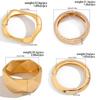 Ingemark 4 Styles Exaggerated Punk Heavy Metal Wide Cuff Bangles Women Hip Hop Geometric Spring Bracelet Steampunk Jewelry Men
