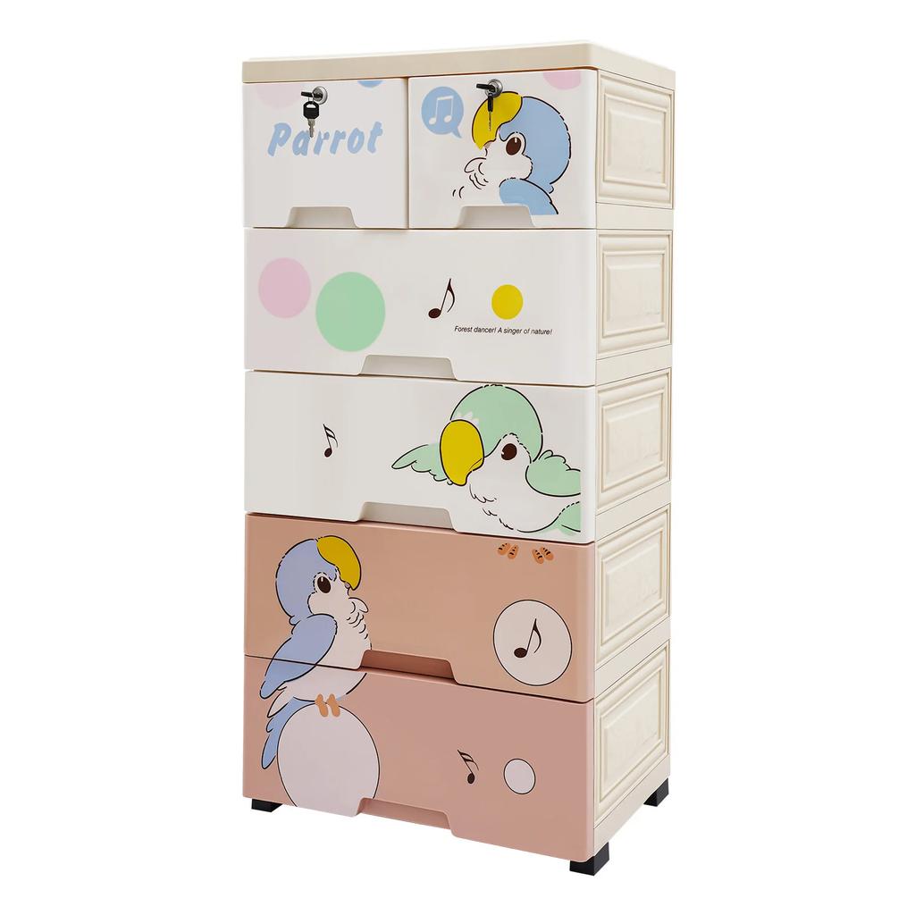 Plastic Drawers Dresser Storage Cabinet with 6 Drawers Closet Organizer Stackable Vertical Clothes Storage for Hallway Entryway