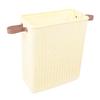 Slim Laundry Basket Foldable Space Saving Sturdy PP Plastic Narrow Clothes Hamper for Bathroom Corner Crm White