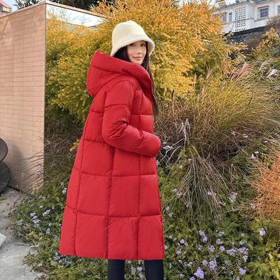 Autumn and Winter Women's Thickened Hooded Jacket Loose Mid-length Windproof Warm Jacket