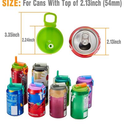 Soda Can Lids Portable Silicone Straws Can Covers BPA-Free Reusable Soda Can Marker Lids for Standard Beverage Cans Beer Juice Seltzer Multipurpose