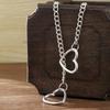 Vintage Bohemian Style Chain Necklace with Heart Pendant - Durable Alloy, Everyday Wear, Perfect for Parties & Special Occasions, Festive Accessory|Bo