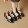 Small Square Head One-word Buckle Shallow Mouth Single Shoes Summer New Simple Retro Soft Sole Comfortable Mary Jane Shoes