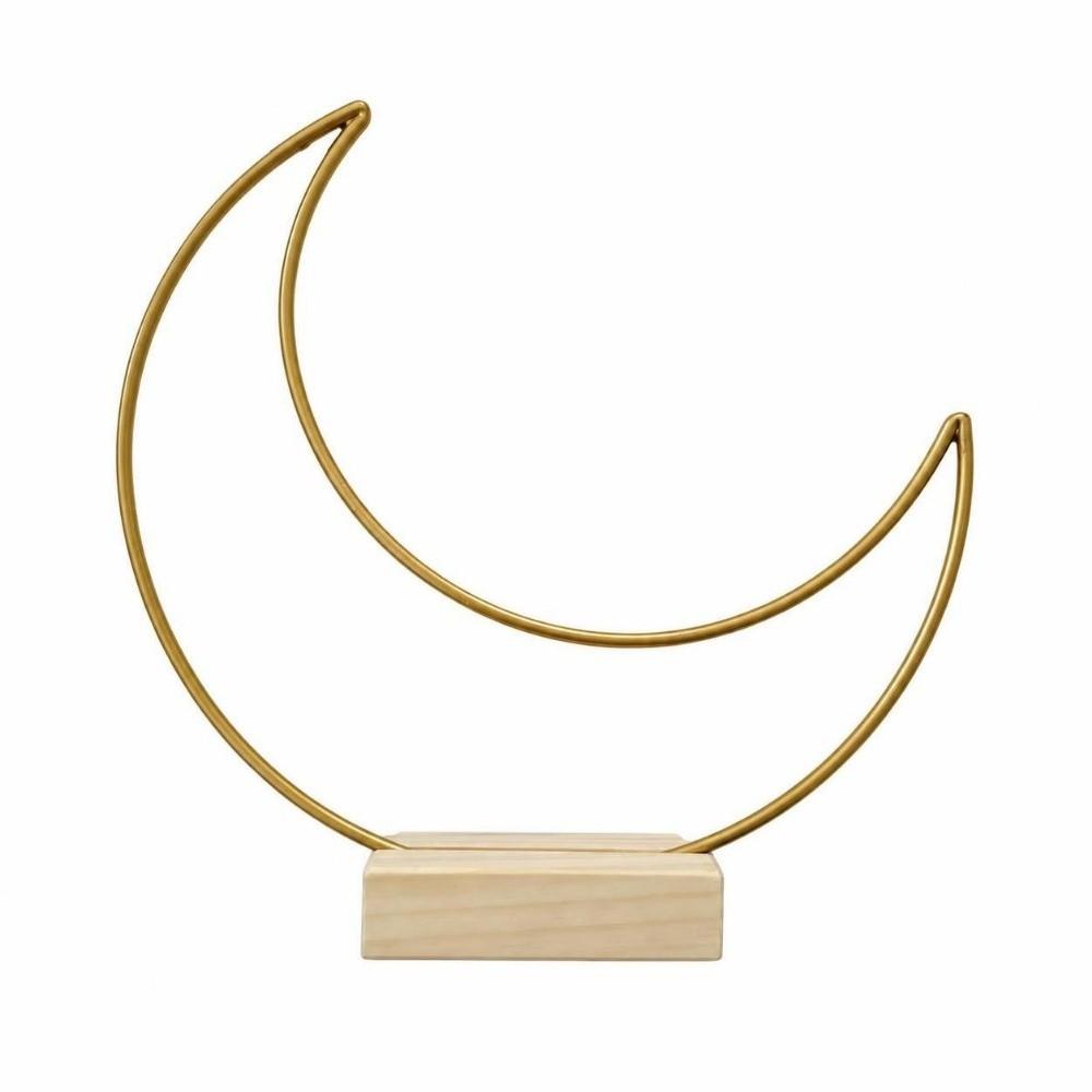 Gold Floral Garland Frame Triangle Moon Shape Hollow Out Metal Hoop Wreath Frame  Wedding Decor