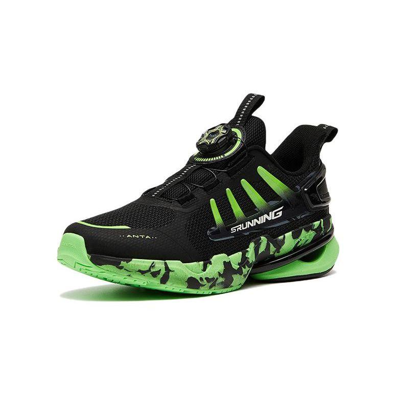 Anta Kids Comfortable Daily Low-Top Running Shoes Kids sneaker Black Green 312315521-7