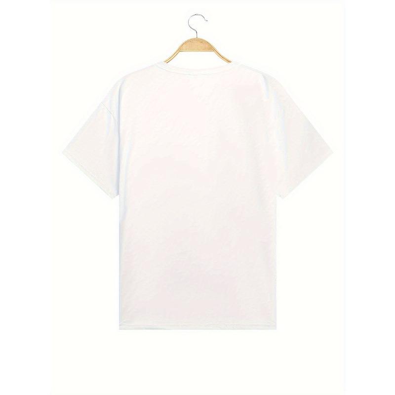 T-shirt à manches courtes pour femme style vacances, taille européenne, pour le printemps et l'été, avec imprimé graphique en forme de cœur