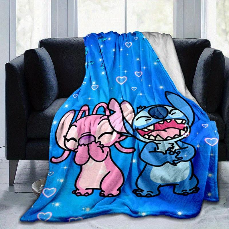 

1pc Stitch Printing Blanket - Soft, All-Season Throw for Office Blanket, | Personalized Gift with Adorable Cartoon Design 80cmx120cm(31inx47in)